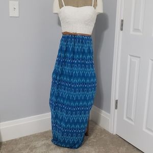 Gorgeous Blue and White Maxi Dress